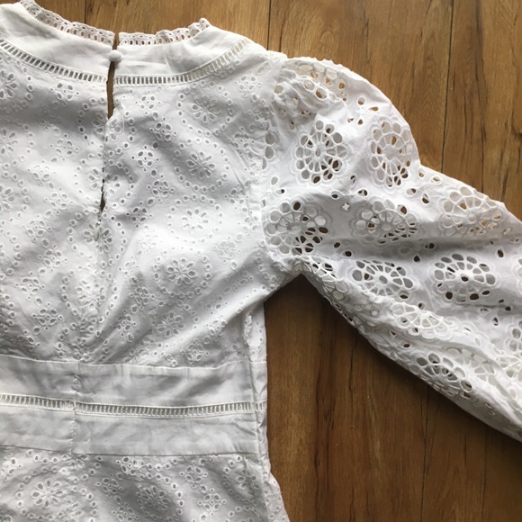 NWOT BANANA REPUBLIC Eyelet Puff-Sleeve Mini Dress - Picture 11 of 13
